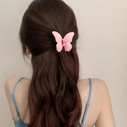 Butterfly Hair Clips - Set of 4 Non-Slip Matte Jaw Clamps for Women and Girls, 2.6" Strong Grip Accessories for Thin to Medium Hair