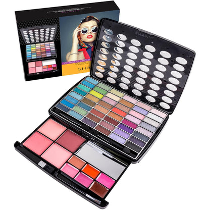 Glamour Girl Professional Makeup Kit: Comprehensive Eyeshadow Palette with Blushes, Lipsticks, Lip Gloss, Makeup Mirror, Cosmetics Applicators, and Premium Gift Packaging