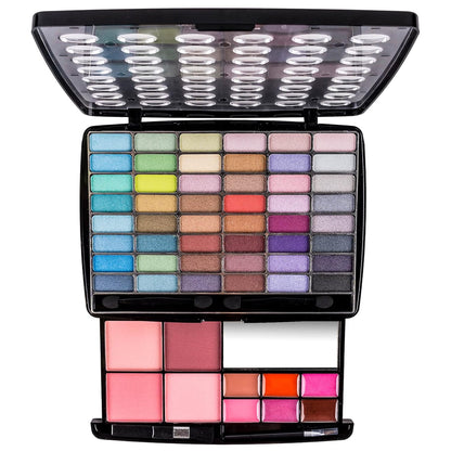 Glamour Girl Professional Makeup Kit: Comprehensive Eyeshadow Palette with Blushes, Lipsticks, Lip Gloss, Makeup Mirror, Cosmetics Applicators, and Premium Gift Packaging