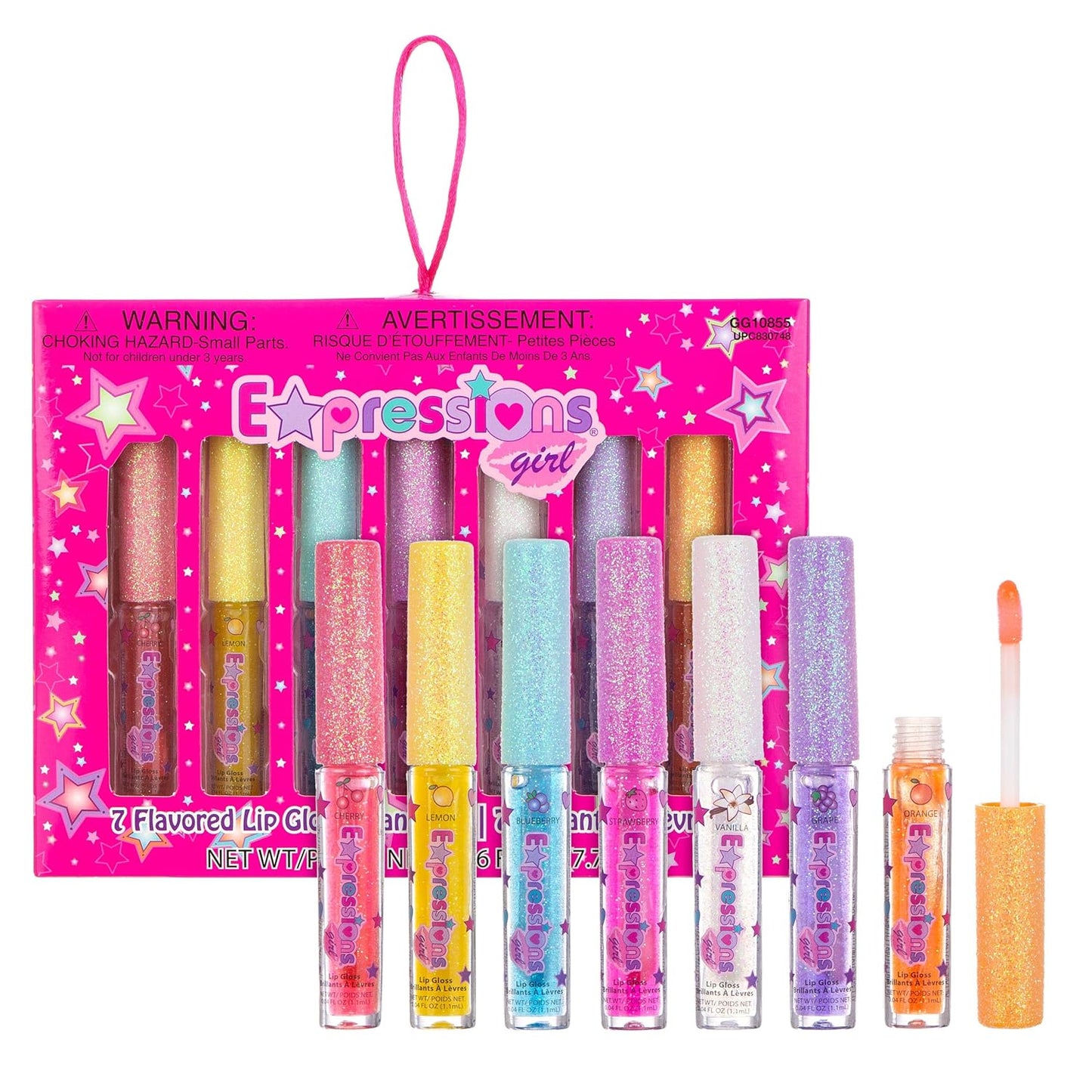 7-Piece Fruity Flavored Lip Gloss Set - Assorted Fruit Flavors | Non-Toxic Makeup for Kids, Teens, and Girls - Ideal Gift for Sweet and Glossy Lip Care