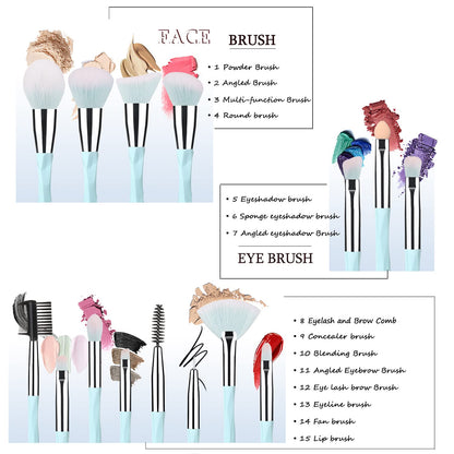 18-Piece Pink and Blue Gradient Makeup Brush and Sponge Set, Soft Synthetic Fibers, Ideal for Beginners and Professionals, Perfect for Valentine's Day and Christmas Gifts