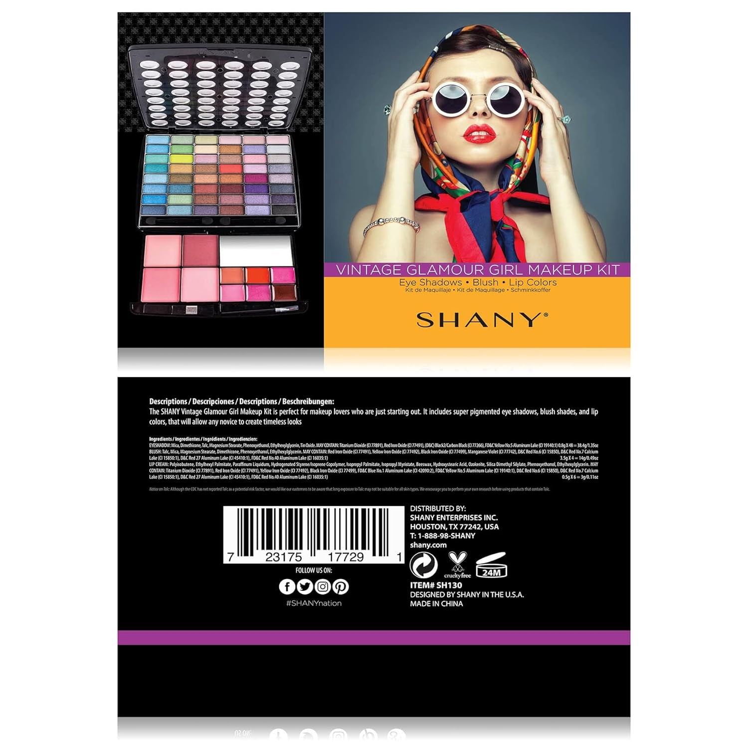 Glamour Girl Professional Makeup Kit: Comprehensive Eyeshadow Palette with Blushes, Lipsticks, Lip Gloss, Makeup Mirror, Cosmetics Applicators, and Premium Gift Packaging