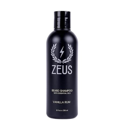 Beard Shampoo Wash for Men with Natural Oils - 8 Fl Oz Sandalwood Formula | Cleansing and Moisturizing Beard Wash with Green Tea and Chamomile for Healthier, Softer, Flake-Free Beard Growth - Made in USA